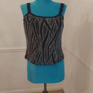 Dress Barn Collection Textured Black & White Top